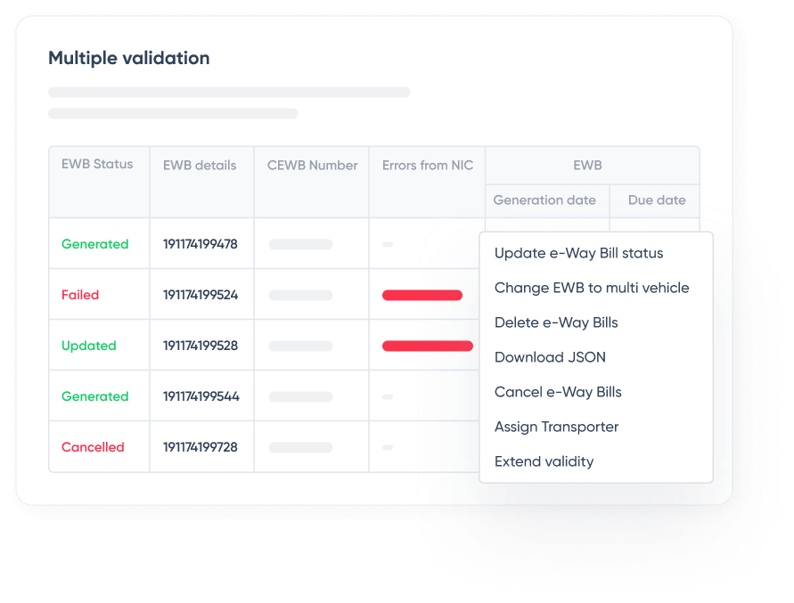 Split or merge e-Way Bills