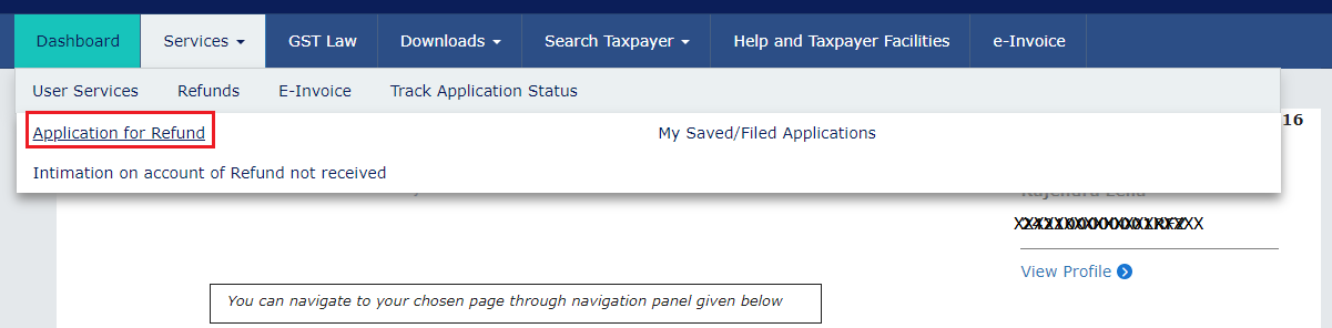 gst refund claim by unregistered person