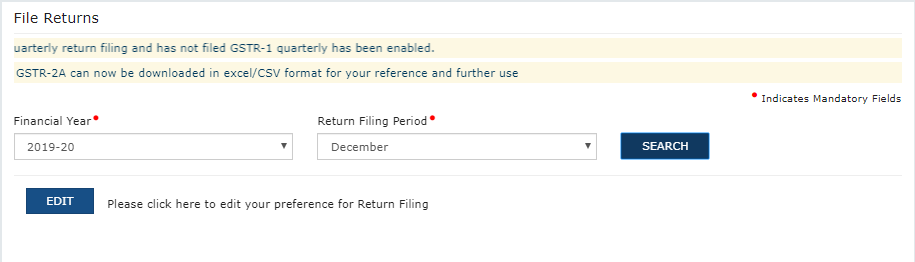 GST return Filing Period