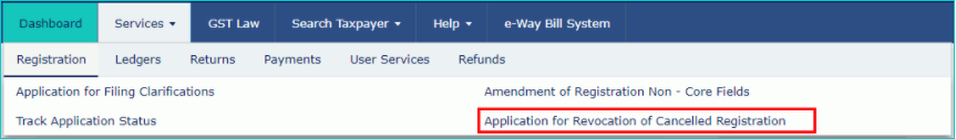Application for revocation of GST registration cancellation