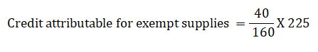 Credit attributable for exempt supplies