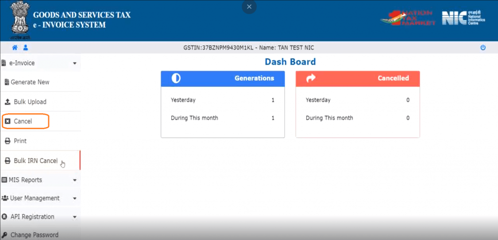 e invoice cancellation