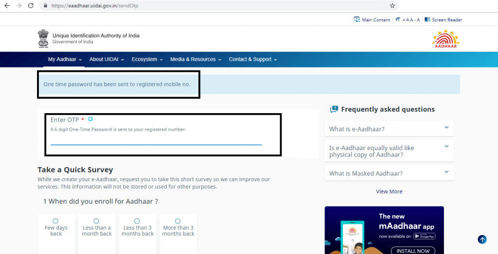 e-aadhaar card download