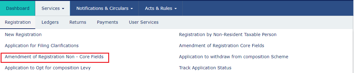GST registration amendment different authorised signatory