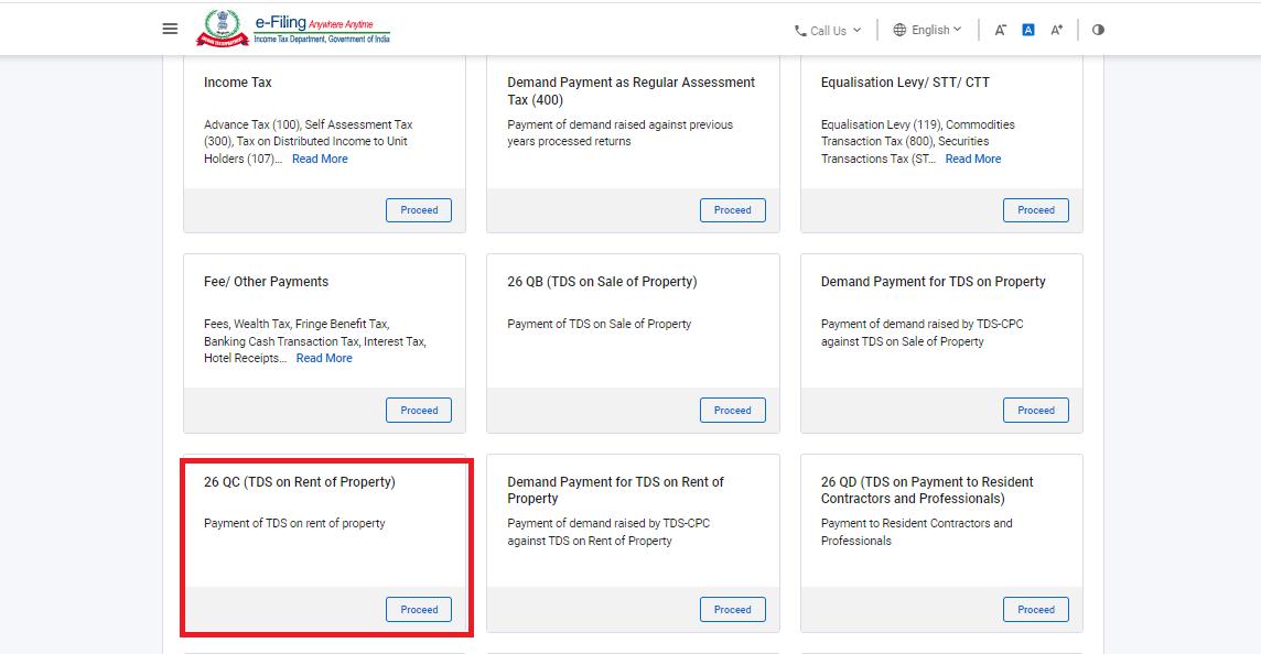 new payment of tds 26qc