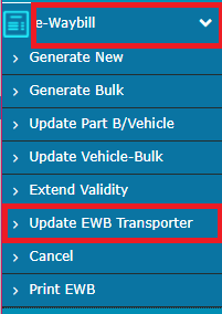 select update ewb transporter