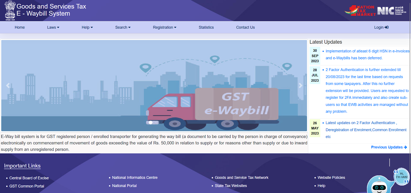 e-way bill&nbsp;portal